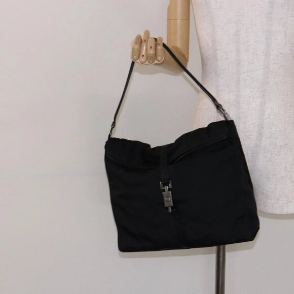 GUCCI Jackie Shoulder Bag Nylon Black 001 5355 Auth bs28641 - Picture 1 of 16